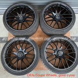 C63s Coupe black AMG split spoke wheels A2054016100 A2054015900