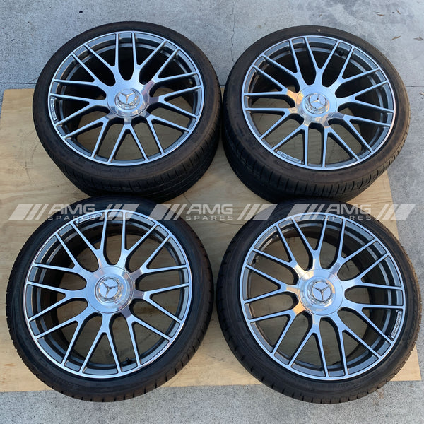 C63s Coupe silver AMG split spoke wheels A2054016100 A2054015900